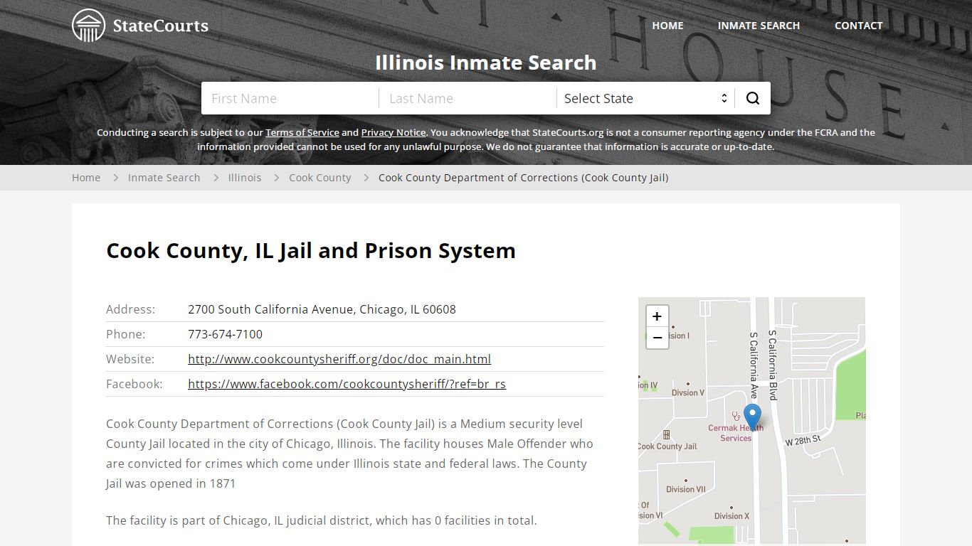 Cook County Department of Corrections (Cook County Jail) Inmate Records ...